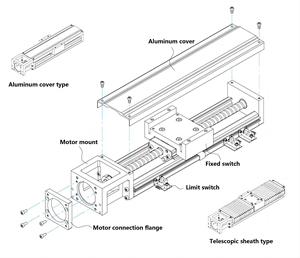 KH50 150-300mm Mesa deslizante de movimiento bola tornillo actuador Motor módulo guía lineal etapa riel para piezas de impresora CNC 3D - Product Image 2