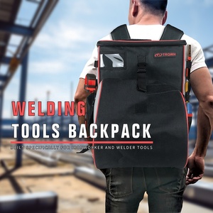 TRQ Factory Custom Welder Backpack Welding Tool <strong>Bags</strong> with Helmet Pouch Welding Tools Backpack - Product Image 6