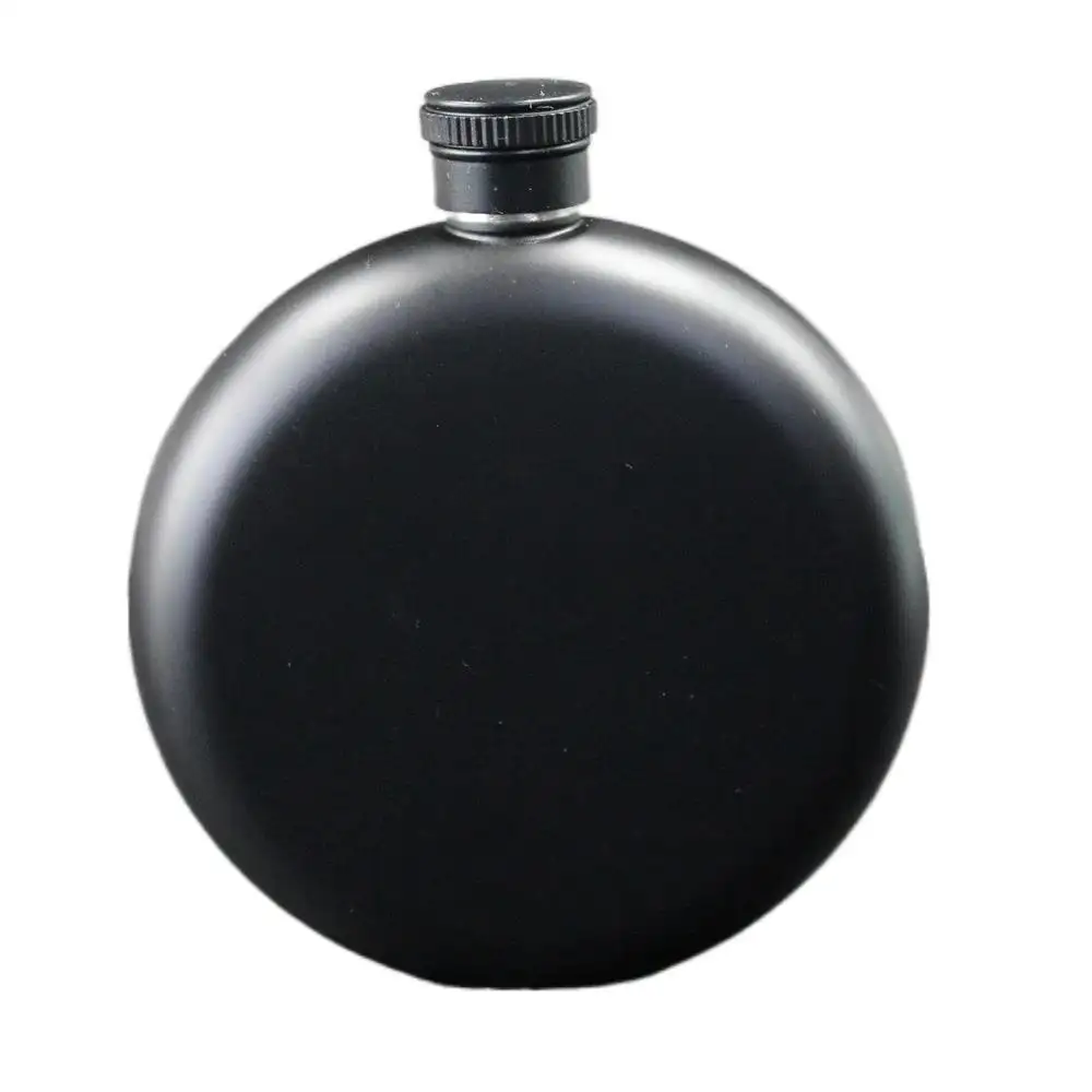 Water Bottle 5oz Stainless Steel 304 Mini Round Hip Flask Black Wine Bottle Wine Flask