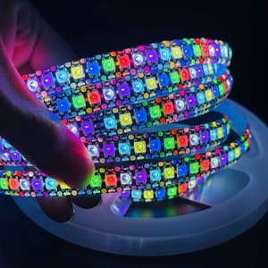 Ws2812 5v smd5050 30 ליטר/m 60 סידים/m 144 נדלים/m 10 מ "מ ip20 ip65 ip67 ip68 גמיש ws2812ic נרתשים 2812 rgb הוביל רצועת אור