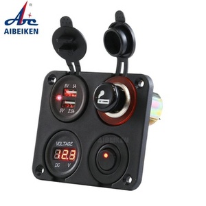 Sıcak satış Baintech 12 V dağıtım panosu çift USB telefon plaka voltmetre puro soket açik kapali anahtarı güç bankası hızlı araba şarjı - Product Image 6