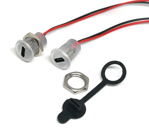 USB-C 5A สูงชาร์จกระแส M11 Nut Snap ล็อคแผ่นโปร่งใสหญิงประเภท C กันน้ําหญิง Jack - Product Image 4