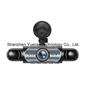高清1080P四镜头IPS仪表盘凸轮，带后雷达探测器左前右倒车影像型后视镜摄像头 - Product Image 5