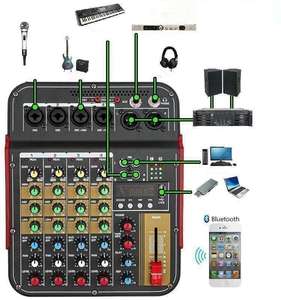 Gooermi M600 profesional de 4 vías analógico digital mini mezclador de reverberación portátil ordenador de casa mini mezclador DSP SISTEMA DE DJ