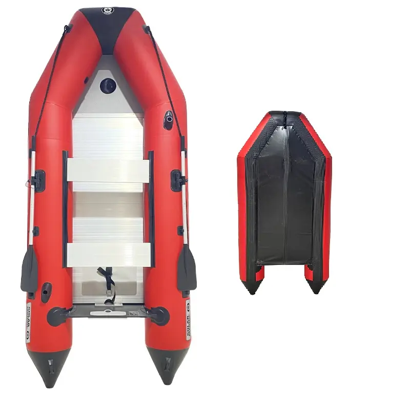 Barco de asalto inflable de 3,6 m con fondo de aluminio, bote de remos de rescate, kayak, canoa con accesorios, venta al por menor de fábrica