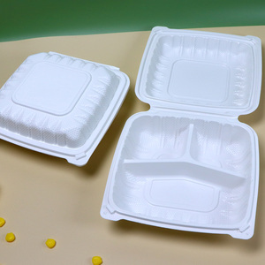 出厂价格PP矩形容器塑料白色PP托盘外卖食品包装 - Product Image 5