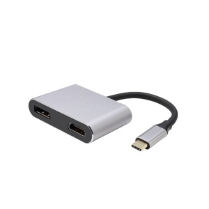 USB C至DisplayPort和HDMI 2合1适配器4k多端口适配器电缆集线器笔记本电脑双显示器适配器 - Product Image 1