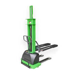 Carretilla elevadora apiladora de paletas de carga automática verde de 1 tonelada y 1,3 metros asequible para carga de camiones y contenedores