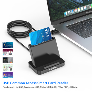 Rocketek ISO7816 CAC เครื่องอ่านบัตร Usb EMV เครื่องอ่านบัตรสมาร์ทที่มีชิปการ์ดอะแดปเตอร์ - Product Image 2