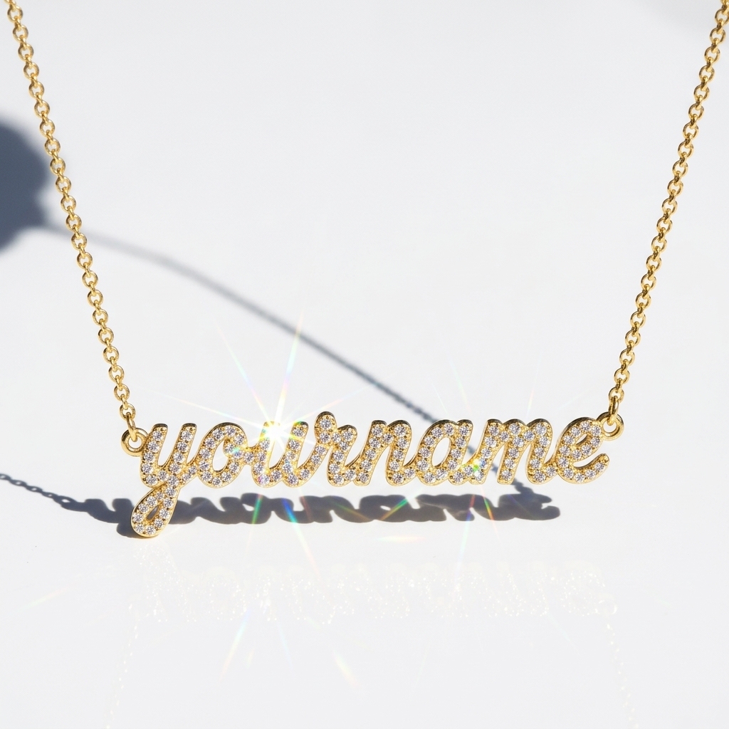 Collana personalizzata con nome in moissanite fai-da-te