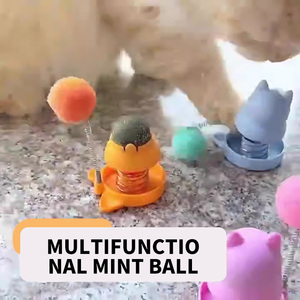 Nuevo diseño de juguetes para mascotas para gatos, juguetes deportivos interactivos con doble Bola de resorte giratoria para masticar bolas de hierba gatera, juguete para gatos - Product Image 4