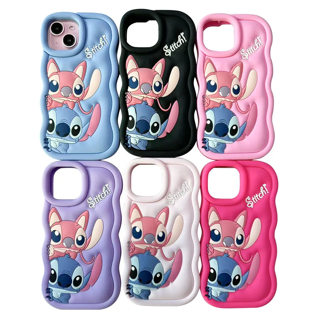 Para iphone14 funda de silicona de dibujos animados iPhone 11 Cute Stitch 13pro Max Pareja Soft Cover 15