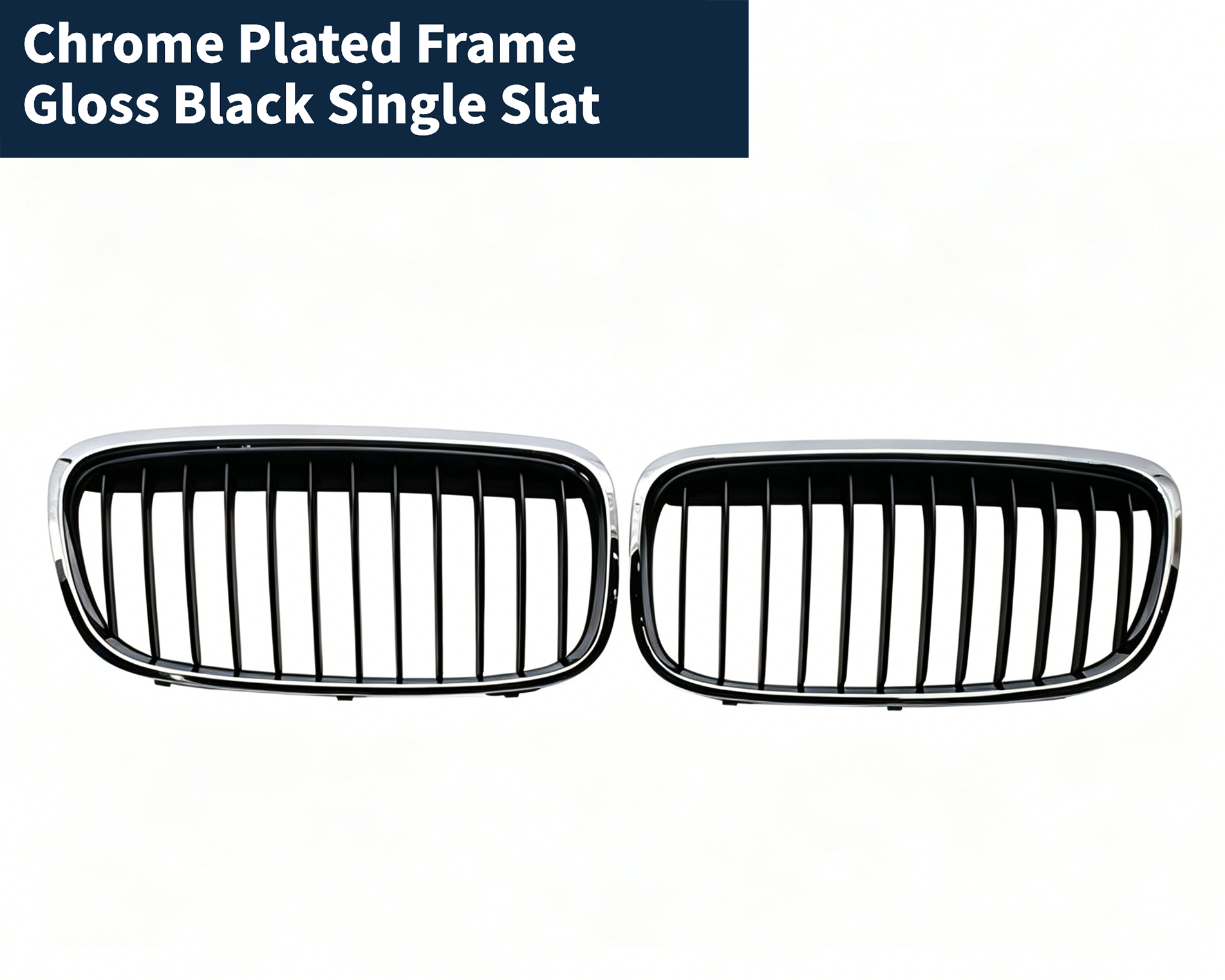 Chrome Frame Gloss Black Single Slat