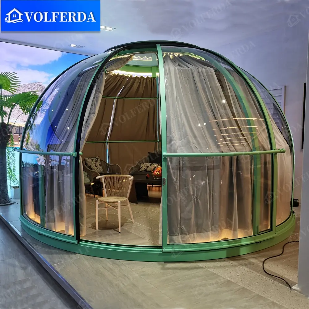 Tente dôme de luxe en PC transparent modulaire pour salle à manger/café/centres de villégiature/vilas/camping