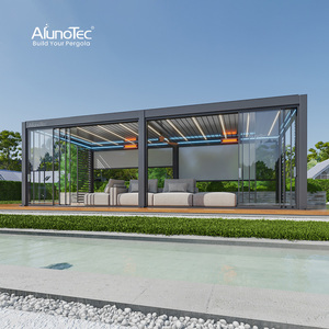 عريشة بيرجولا عصرية فاخرة مقاومة للرياح والثلوج في الأماكن الخارجية المفتوحة ومزودة بنظام تظليل خارجي تلقائي لحمام السباحة - Product Image 5