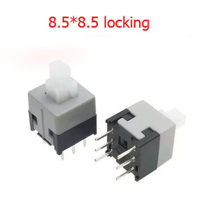 10pcs <strong>PCB</strong> Tact Tactile Micro Mini Latching <strong>Push</strong> <strong>Button</strong> on Off Self Lock UnLock <strong>Switch</strong> DIP 6 Pin Cap 5.8*5.8/7*7/8*8/8.5*8.5mm - Product Image 3