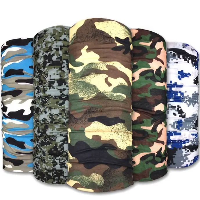 3D Jungle Camo Neck Gaiter Camuflaje tubo OEM bufanda bondage sin costuras tubular Bandana logotipo personalizado Neck Tube