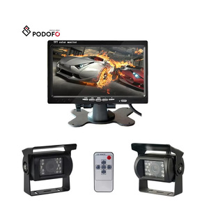 Podofo 7 "LCD Dual cámara de respaldo coche Monitor de visión trasera Kit LED visión nocturna cámara de marcha atrás para camión autobús RV DC9V-35V - Product Image 1