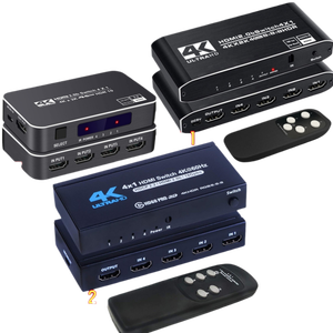 4 In 1 Out 4K HDR 2.0 Switcher 4X1 4 Ports 4K 60Hz Switch HDCP 2.2 10 With IR Remote Control For PS5 TV 4 - Product Image 1
