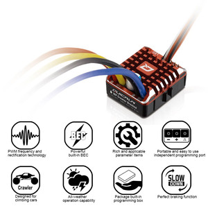 Водонепроницаемая матовая карточка Hobbywing quirun 1080 80A ESC + программа для гусеничных детей, детские игрушки, матовый ESC, запчасти для радиоуправляемых автомобилей - Product Image 2