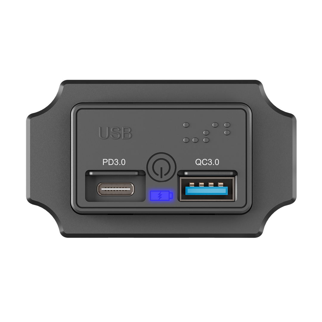 Version Braille USBA+USBC QC3.0+PD3.0 18W+30W avec interrupteur tactile