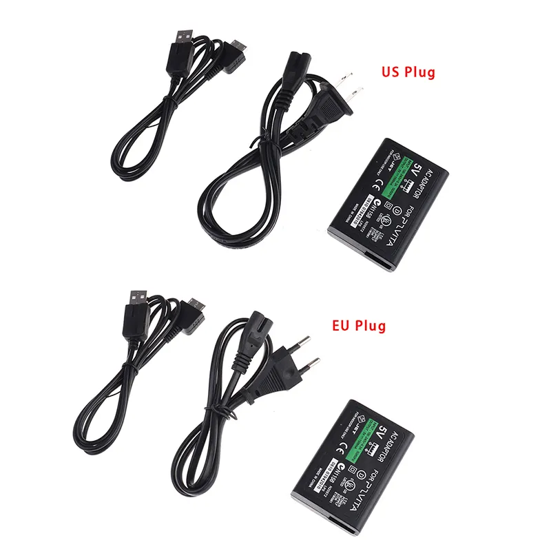 UE EE. UU. Enchufe Cargador de hogar para Sony PS Vita 1000 PSV Adaptador de CA Fuente de alimentación + Cable DE DATOS USB