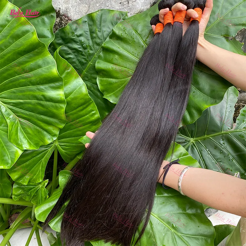 Cabello humano Remy vietnamita de alta calidad, pelo virgen de grado recto 12A, cutícula alineada, doble estiramiento