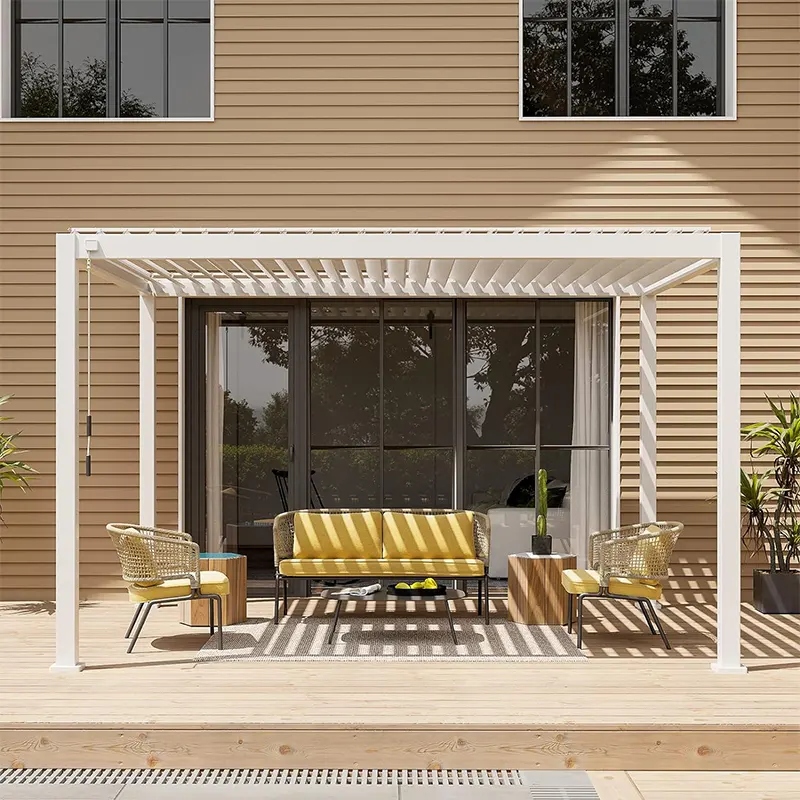 Abertura elétrica exterior telhado sistema alumínio gazebo pérgola Louvered