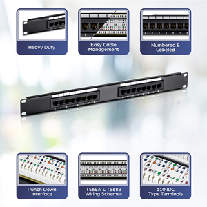 IDEX <strong>Network</strong> <strong>Patch</strong> <strong>Panel</strong> 1U 16P Cat5e <strong>Panel</strong> 16 Port 1U 19Inch Modulless <strong>Network</strong> <strong>Patch</strong> <strong>Panel</strong> - Product Image 2