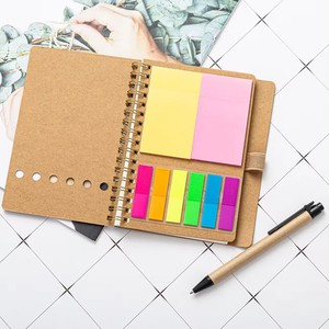 Bloc de notas Kraft con logotipo personalizado y bolígrafo, notas adhesivas, cuaderno de papel Kraft ecológico, miniblocs de notas pequeños, cuaderno de impresión personalizado con bolígrafo