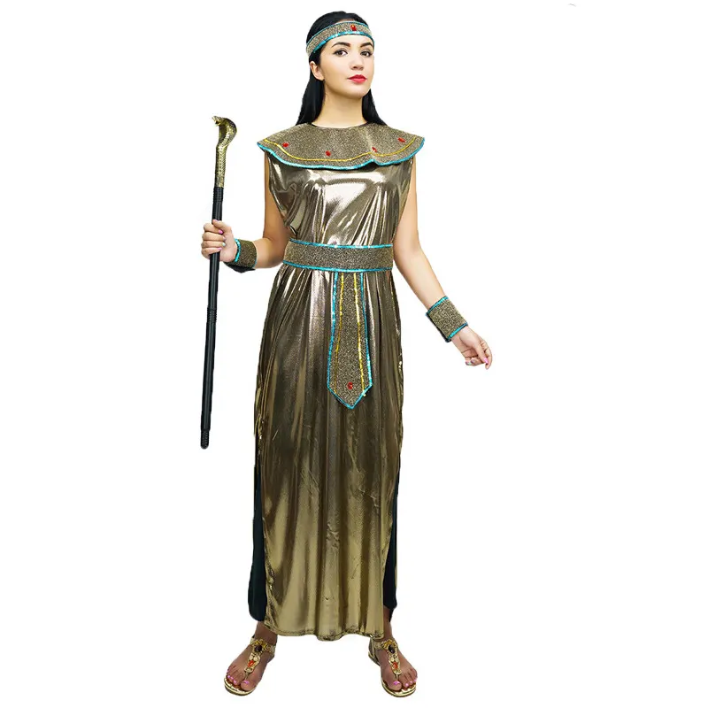 Disfraz clásico de Cleopatra para mujer, disfraz de Halloween, juego de rol antiguo nativo, venta al por mayor