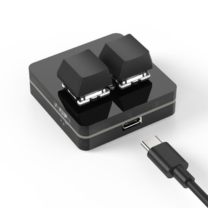Mini teclado CUSTOM para pegar copias, 2 teclas con luz LED, intercambio mecánico en caliente, teclados Macro programables a prueba de agua, 2 teclas
