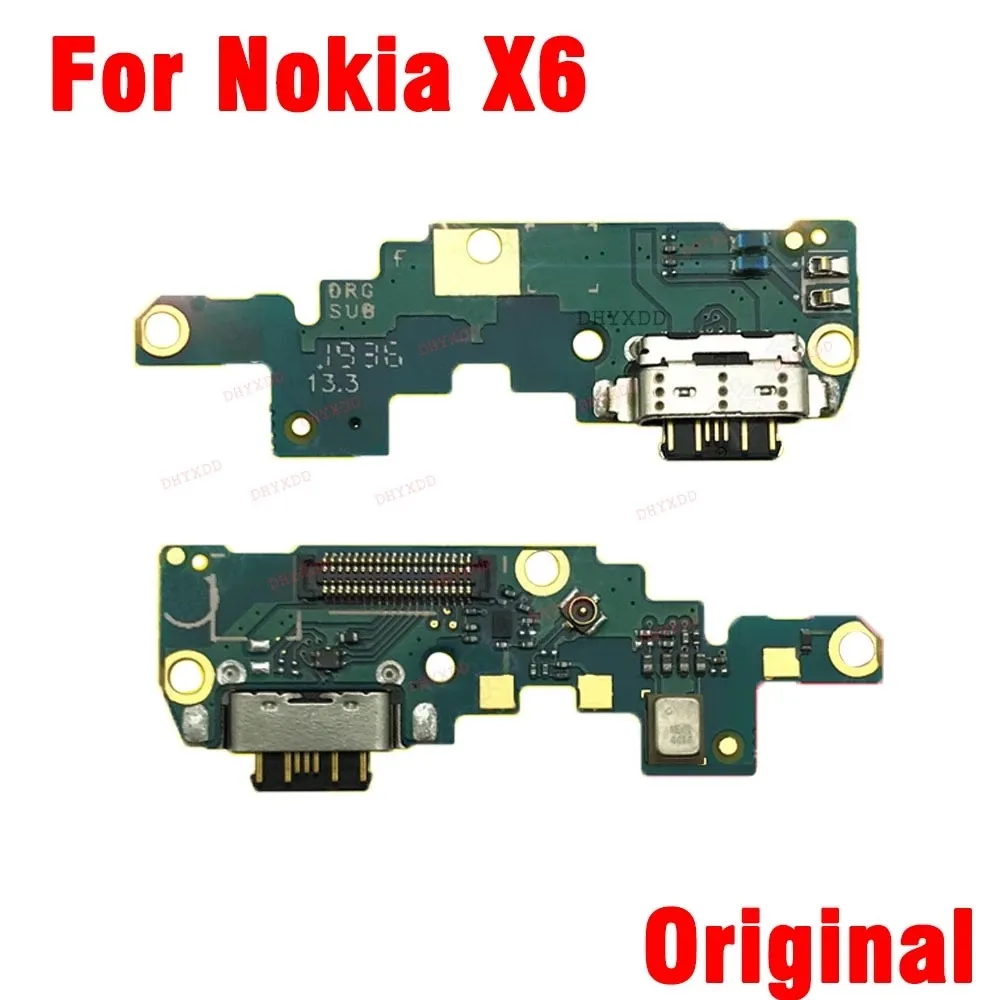 Nokia X6 2018/6.1 Plus TA-1083/1099/1103用のオリジナルのUSB充電ドックボード充電ソケットジャックプラグポートコネクタフレックスケーブル