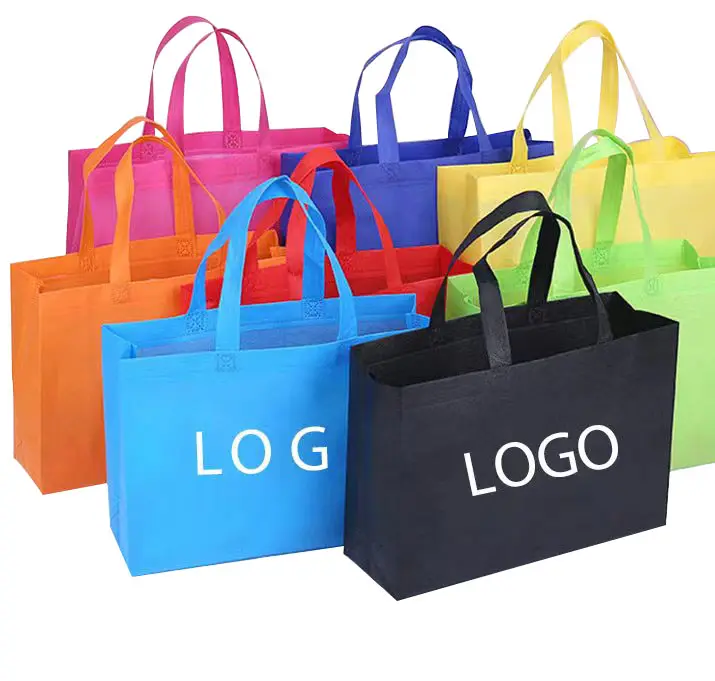 Лидер продаж, Экологически чистая биоразлагаемая многоразовая сумка для покупок, Экологичная сумка из нетканого материала с логотипом на заказ