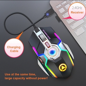 2021 Fashion USD Wireless RGB LED 1600 DPI Mouse da gioco programmabile per Computer smerigliato - Product Image 5
