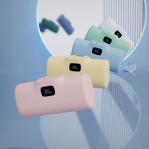 2024 Foldable 5000mAh Capsule <strong>Design</strong> Power Bank Dual Type-C LED Display High Capacity Waterproof 18W/20W <strong>Output</strong> Power with Plug - Product Image 4