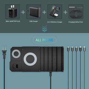 แท่นชาร์จโทรศัพท์มือถือแบบ8 In 1,แท่นชาร์จ Usb Type-C 4พอร์ต65วัตต์สำหรับอุปกรณ์ Apple และโทรศัพท์มือถือไร้สายทุกรุ่น - Product Image 4