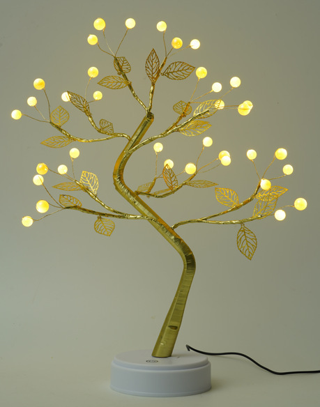 36l gold-leaf pearl tree light-golden branch warm light