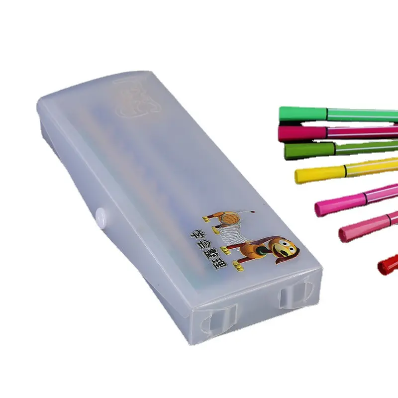 Custom PVC Limpar embalagem caixa lápis caso caneta caixa plástico cor lápis marcador caixa