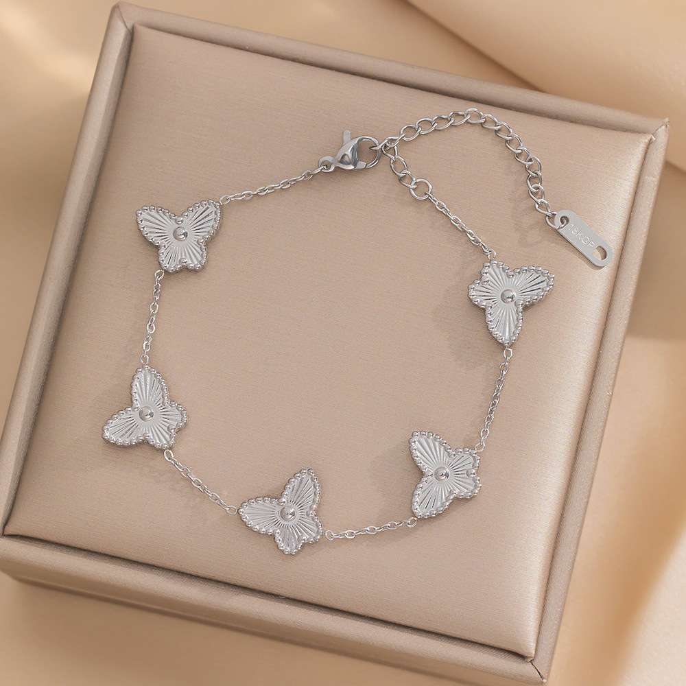 713 bracelet papillon couleur acier