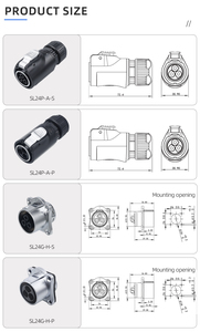 IP68 LP24 Conector impermeável Dia 24mm Flange quadrada de 3 pinos Push-Pull Circular Conexão rápida 3 pinos Plug <span class=keywords><strong>Socket</strong></span>