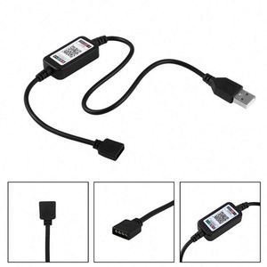 Музыкальный контроллер со светодиодной полосой, USB, 4-контактный, синий зуб, RGB, 5 В, 24 В, режим микрофона, 1600 млн цветов, диммер, мини-RGB, контроллер света - Product Image 2