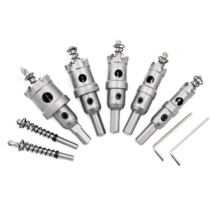 Carbide Hole Cutter Set 9PCS with <strong>Arbors</strong> Replacement Drill Bits and Hex Key, Metal, Wood, <strong>PVC</strong> Board and Plastic Plate Used for - Product Image 5