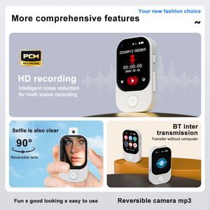 เครื่องเล่น MP3 MP3หน้าจอสัมผัส V5.4 BT Walkman HI-FI เครื่องเล่นเพลงแบบ lossless ลำโพงในตัววิดีโอกล้องบันทึกวิทยุ FM - Product Image 4