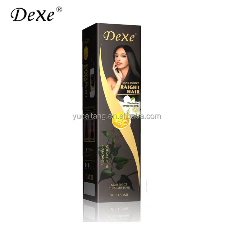 Dexe cabelo liso creme com pente lavar cabelo liso e macio amônia livre para alisamento cabelo creme brasileiro