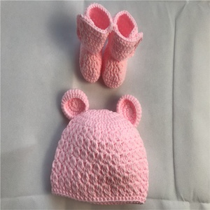 Bán buôn thời trang hat & Beanies cho trẻ mới biết đi dệt kim Crochet thiết kế với đáng yêu động vật bao gồm bé hat và vớ - Product Image 3
