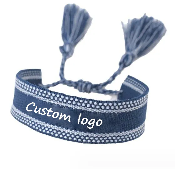 Wholesale Colorful Adjustable Name Brand Bracelet Letter Embroidery Fabric Bracelets Customize Nepal Woven Friendship Bracelet