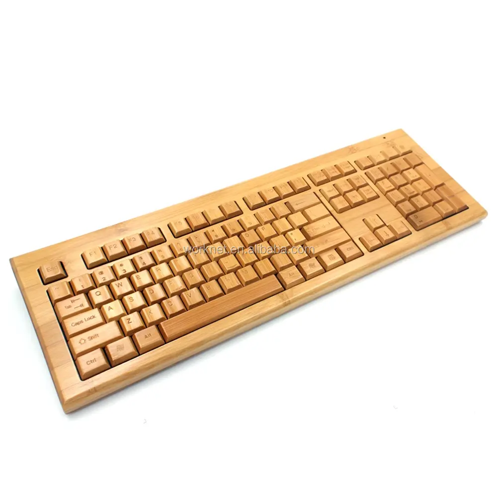 108 tombol nirkabel bambu hijau alami Keyboard mekanik keyboard bahasa Jepang 
