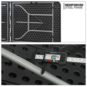 Bộ 6 bàn ăn gấp di động cho các bữa tiệc ngoài trời và các sự kiện bằng kim loại thép và nhựa xây dựng cho ăn uống - Product Image 4