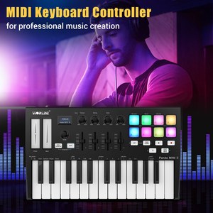 На выбор панда мини II портативный 25-ключ USB MIDI контроллер клавиатуры с 8 RGB подсветкой колодки 4 передаче ручки управления 4 A - Product Image 2